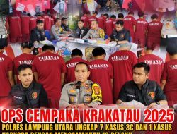 Ops Cempaka Krakatau 2025, Polres Lampung Utara Ungkap 7 Kasus 3C dan 1 Kasus Narkoba Dengan Mengamankan 10 Pelaku