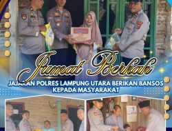 Jumat Berkah, Jajaran Polres Lampung Utara Berikan Bansos Kepada Masyarakat