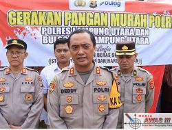 Hari Pertama Gerakan Pangan Murah Polres Lampung Utara, 2 Ton Beras Habis Dibeli Masyarakat