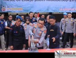 Polda Lampung Musnahkan 50 Senpi Rakitan Hasil Operasi Sikat Krakatau 2025