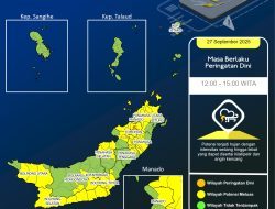 Peringatan Cuaca Sulut, 27 September 2025: BMKG Peringatkan Hujan Deras