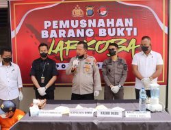 Satnarkoba Hancurkan 697,7 Gram Sabu, Bukti Narkoba Marak di Dairi