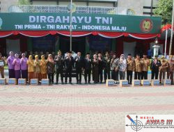 Upacara peringatan Hari Ulang Tahun (HUT) ke-80 Tentara Nasional Indonesia