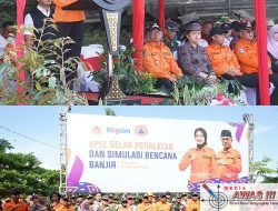 Wali Kota Kediri Pimpin Apel Gelar Peralatan dan Simulasi Bencana Banjir