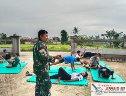Babinsa Pakong Berikan Semangat dan Motivasi Kepada Atlit KONI Pamekasan