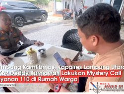 Sambang Kamtibmas, Kapolres Lampung Utara AKBP Deddy Kurniawan Lakukan Mystery Call Layanan 110 di Rumah Warga