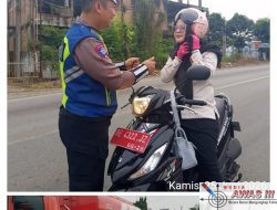 Satlantas Polres Lampung Utara Intensifkan Pengaturan Lalu Lintas dan Teguran Humanis pada Jam Rawan Pagi