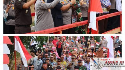 Kapolres Lampung Utara Dampingi Kapolda Lampung Resmikan Jembatan Presisi Merah Putih