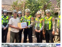 Sambut HUT Lalu Lintas Bhayangkara ke-71, Satlantas Polres Lampung Utara Salurkan Bansos
